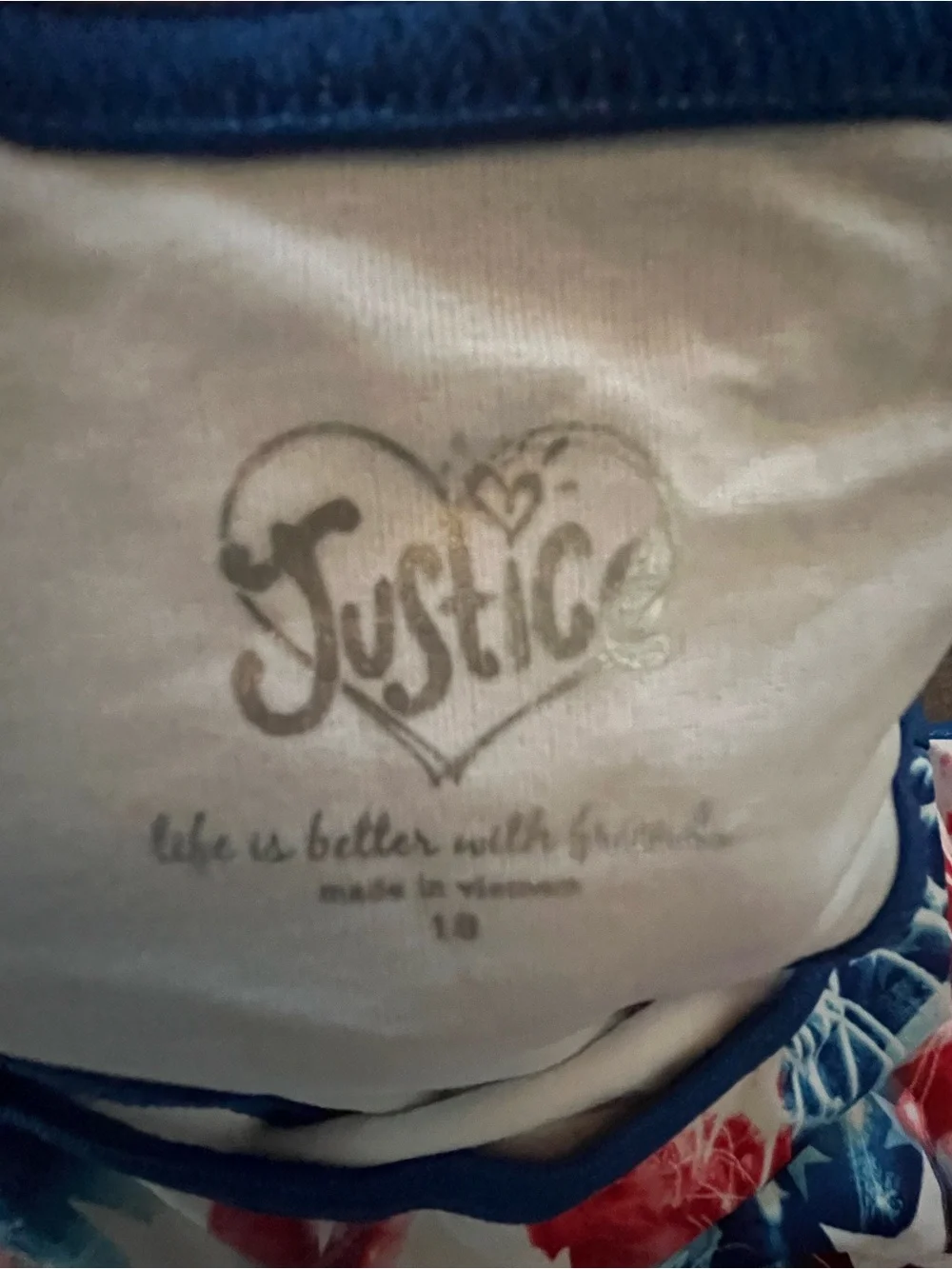 Girls' Red White Blue Justice Gymnastics Leotard
